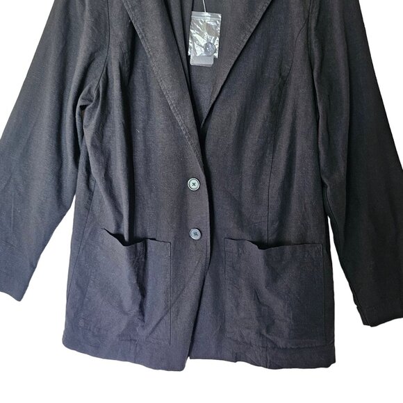 Torrid Linen Relaxed Fit Blazer Plus Size 2X NWT Lined Double‎ Button Front - Picture 5 of 13